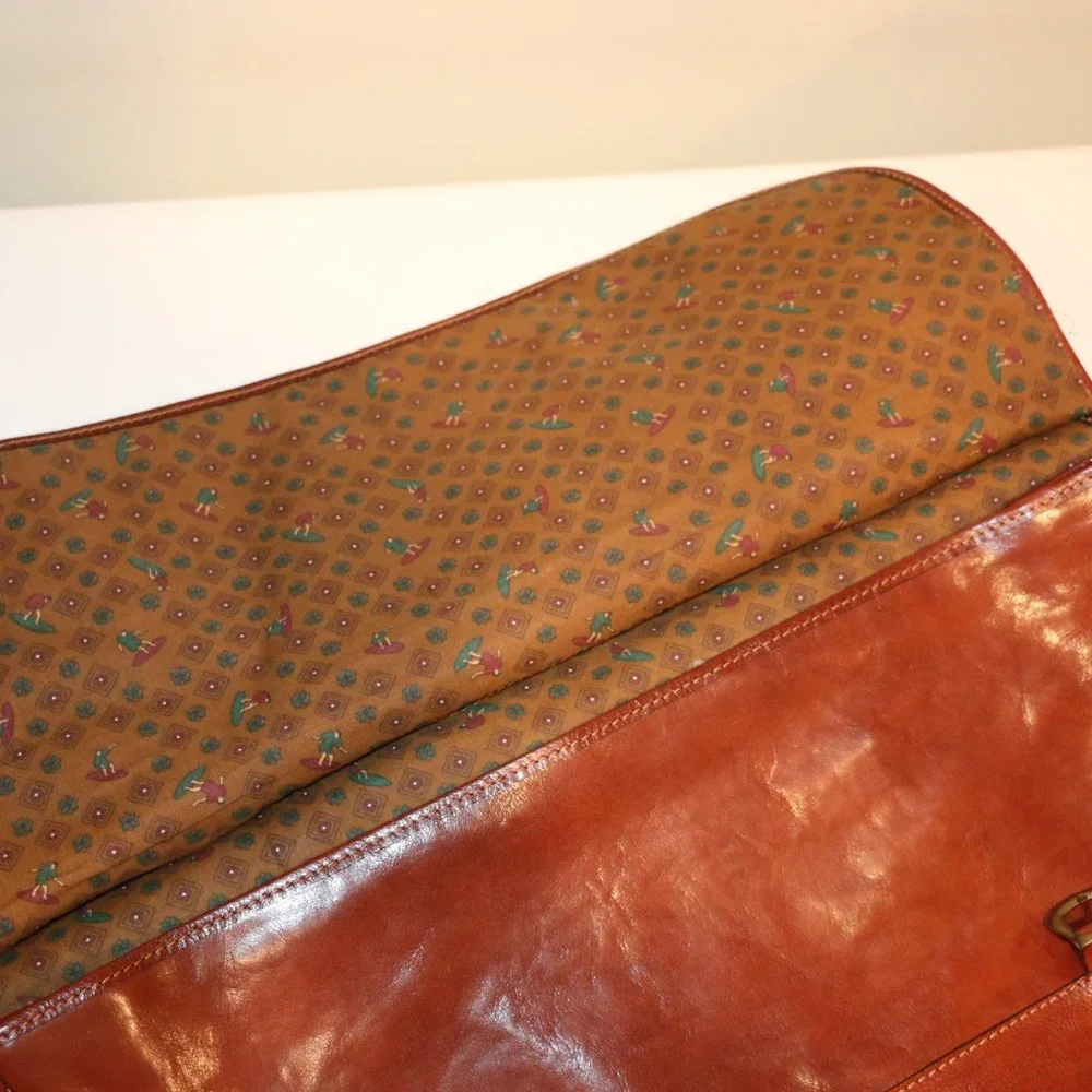 Pelletterie Firenze Vintage Messenger Saddle Laptop Bag Italian Leather‎